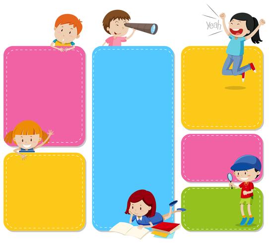 A Note Set with Children vector