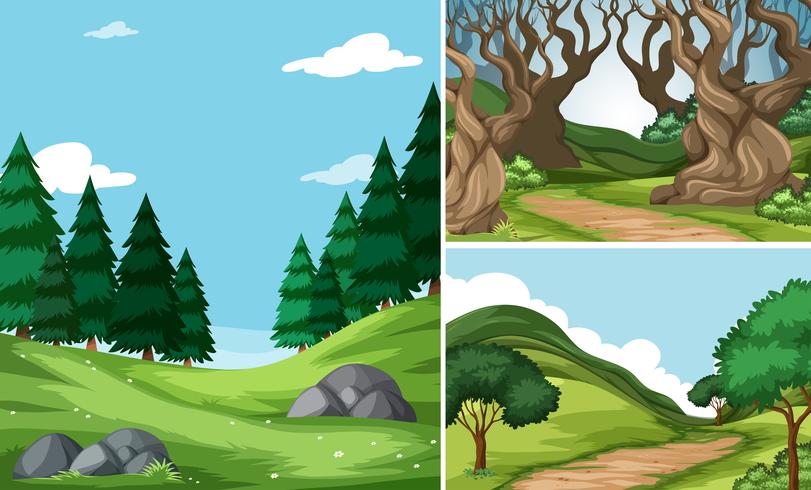 Set of nature background vector