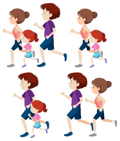 conjunto de personas corriendo vector