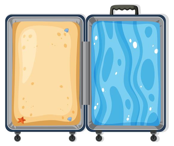 Sand and surf suitcase concept vector