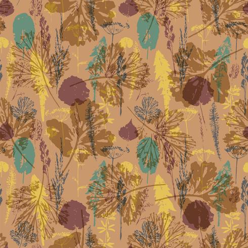 Abstract autumn seamless pattern with leaves. vector