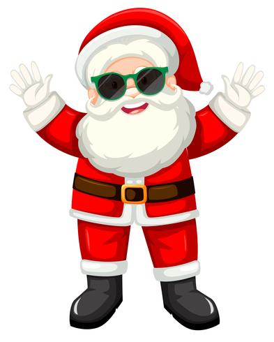 Feliz santa con gafas de sol vector