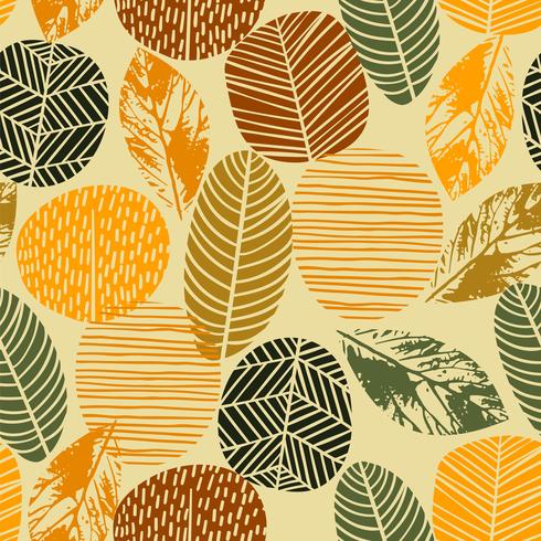 Abstract autumn seamless pattern with trees. Vector background for various surface.