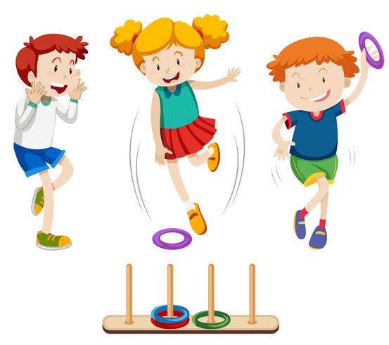 Children playing ring toss - Download Free Vector Art, Stock Graphics & Images