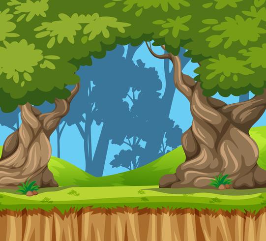 Un fondo de jungla natural. vector