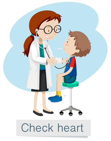 A Boy Having a Heart Check Up vector