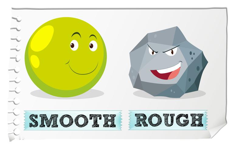 Opposite adjectives with smooth and rough vector