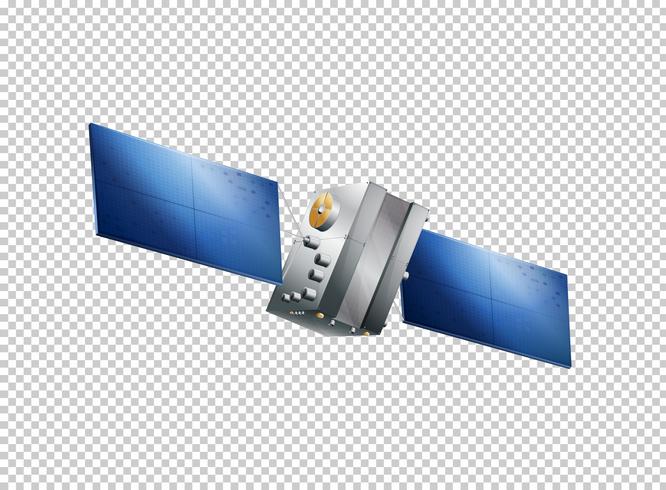 Satellite flying on transparent background vector