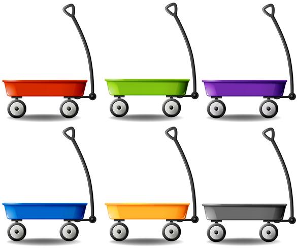 Wagons in different colors vector