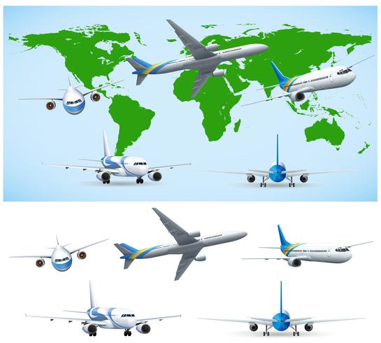 Airplane flying over world map - Download Free Vector Art, Stock Graphics & Images