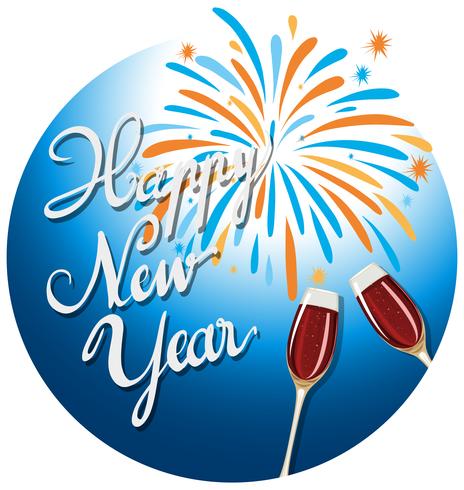 Happy new year celebration icon vector