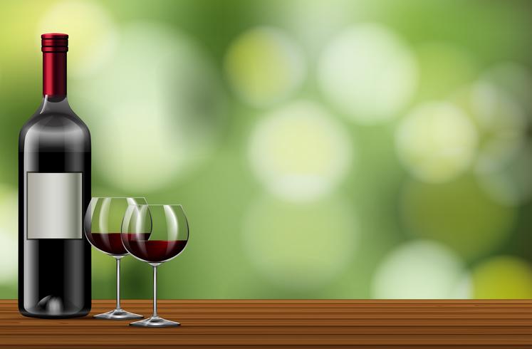 Red wine on nature template vector