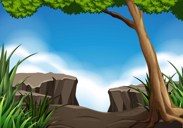 A nature cliff background vector