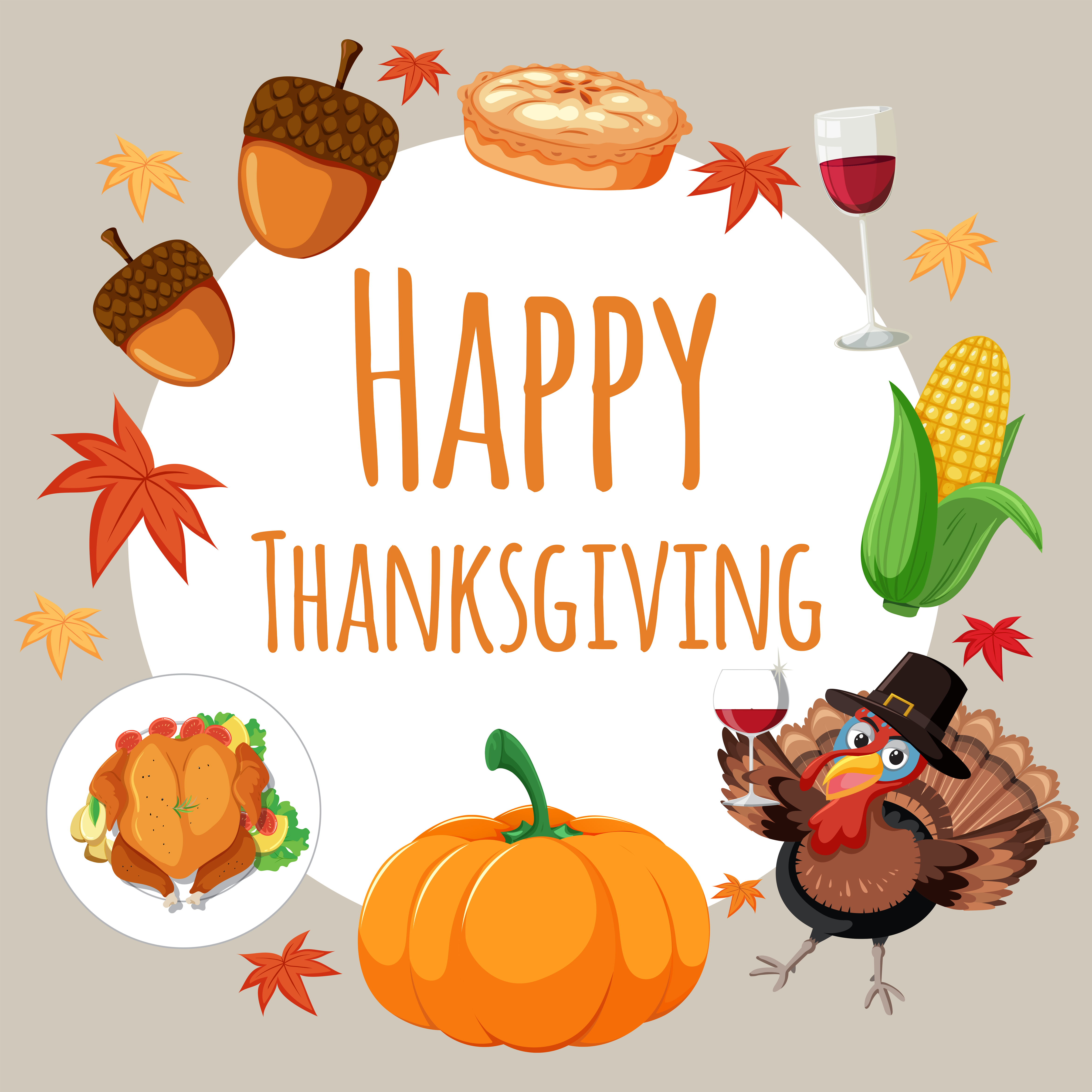 Happy thanksgiving card concept 298987 Vector Art at Vecteezy