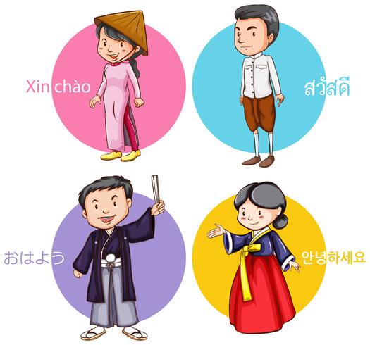 People from different country from asia vector