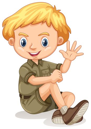 A Safari Boy on White Background vector