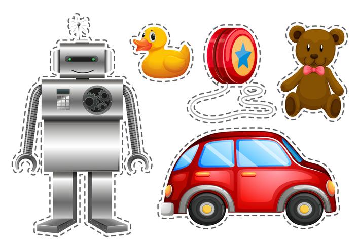 Different types of toys vector