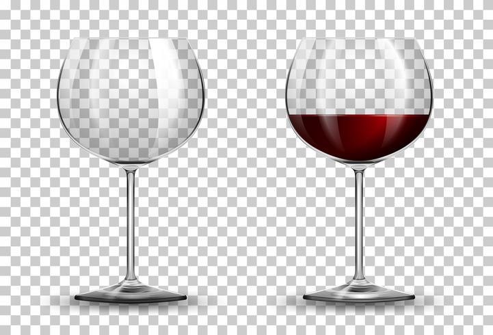 Red wine glass on transparent background vector