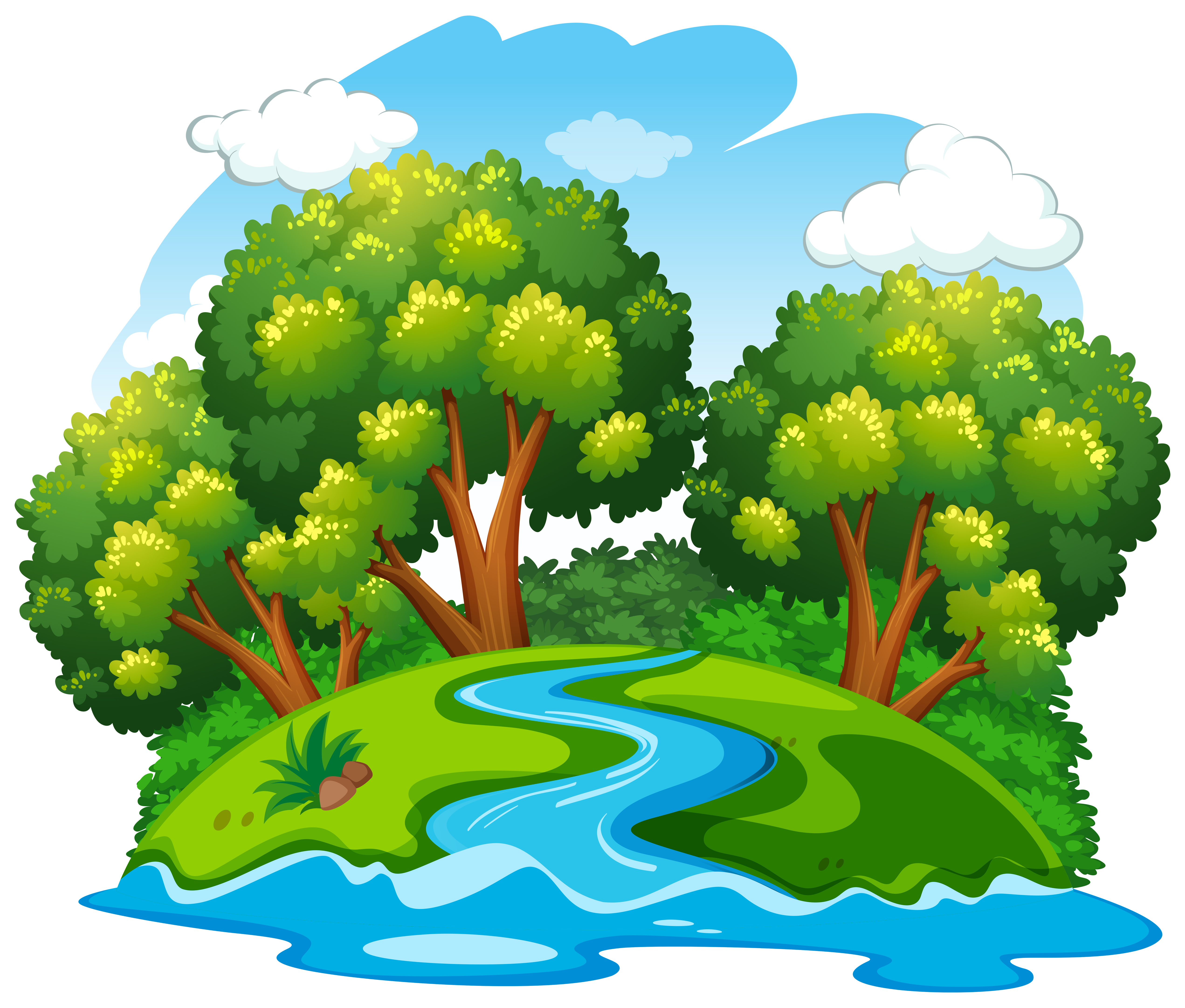 A river natural landscape - Download Free Vectors, Clipart ...