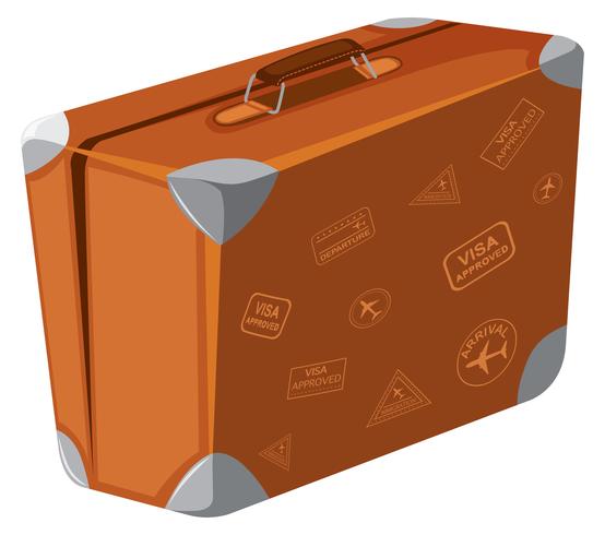 A vintage suitcase on white background vector