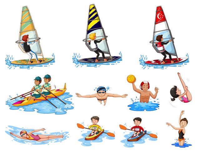 Different kinds of water sports - Download Free Vector Art, Stock Graphics & Images