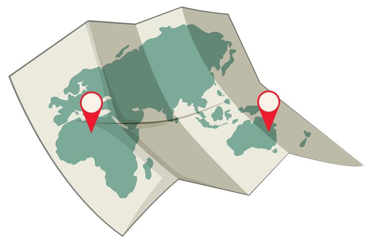 Mapa del concepto de destino mundial vector