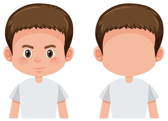 Set of brunette boy character vector