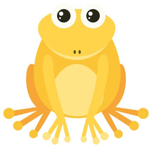 Yellow frog with happy face vector