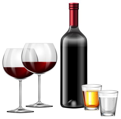 Red Wine and Spirit Drink vector