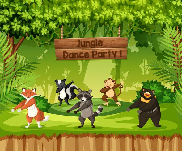 Animals perform jungle dance party - Download Free Vector Art, Stock Graphics & Images