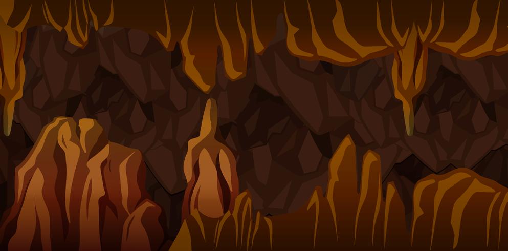 Underground cavern landscape scene vector