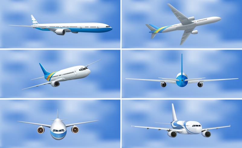 A Set of Airplane on Sky - Download Free Vector Art, Stock Graphics & Images