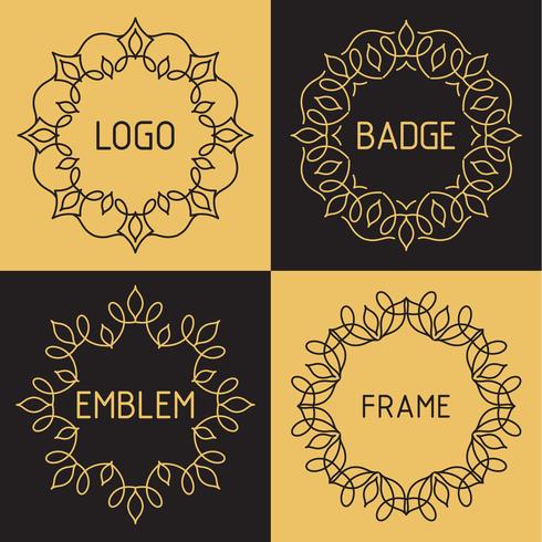 Vector outline frames and badges.