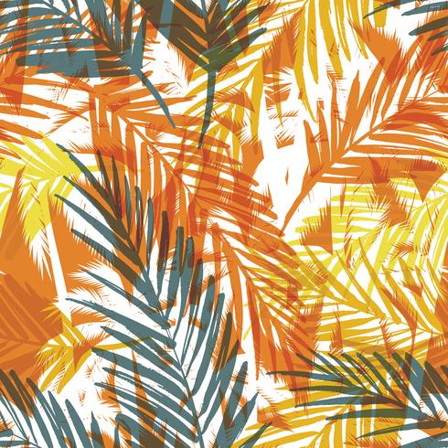 Tropical summer print with palm. vector