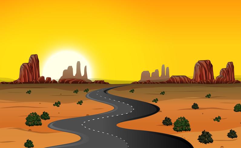 A desert road background vector