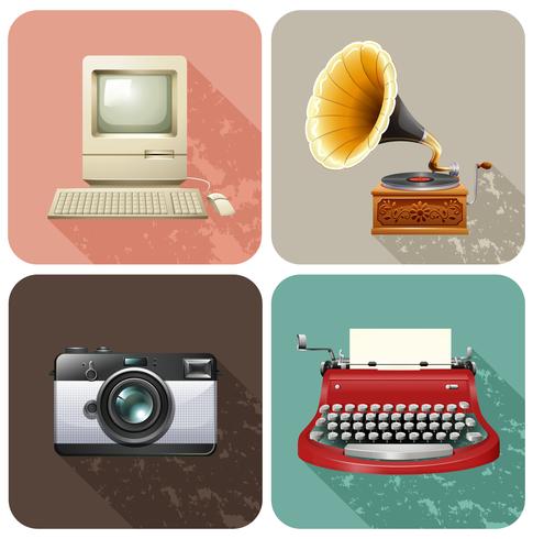 Retro objects vector