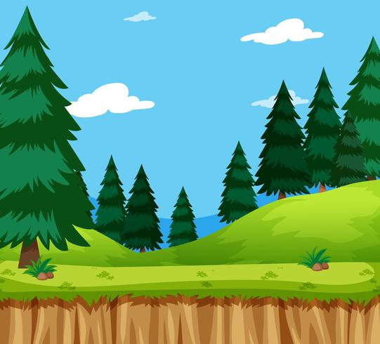 Un paisaje de naturaleza plana. vector