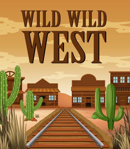 Poster for wild west town vector