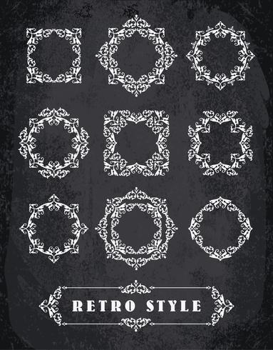 Set of Retro Vintage Badges, Frames, Labels and Borders. vector