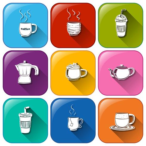 Drink icons vector