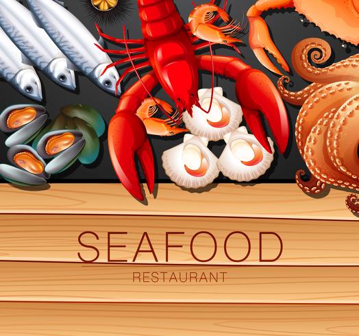 Set of fresh seafood vector