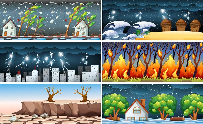 Disaster scences vector