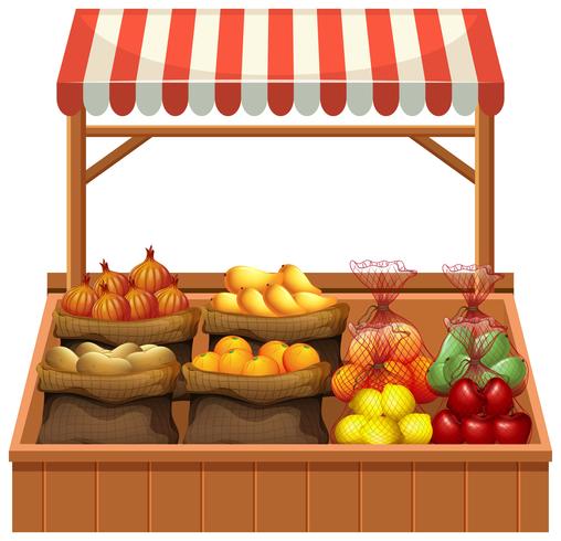 Isolated fresh vegetable stall vector