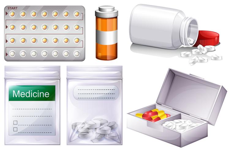 Different kinds of medicine vector