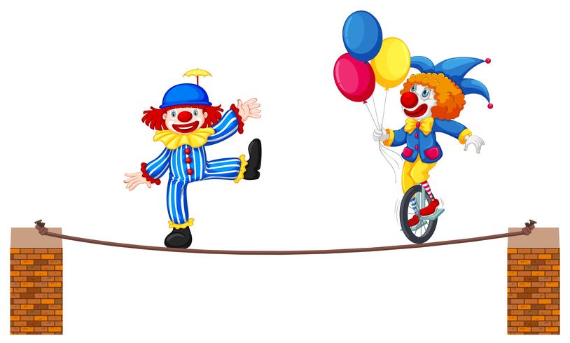 A Circus Clown Show on White Background vector