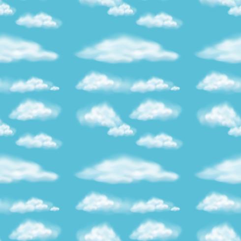 Seamless background design with fluffy clouds vector