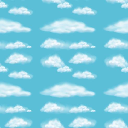 Seamless background design with fluffy clouds vector