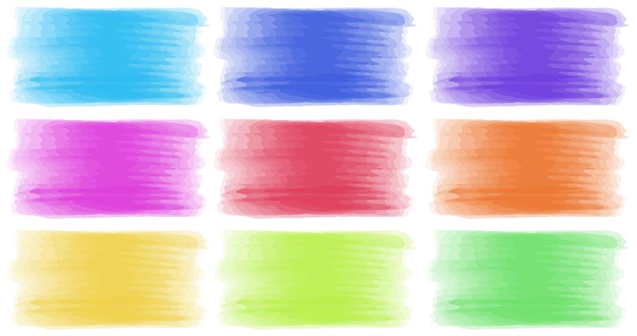 Brush strokes in different colors vector