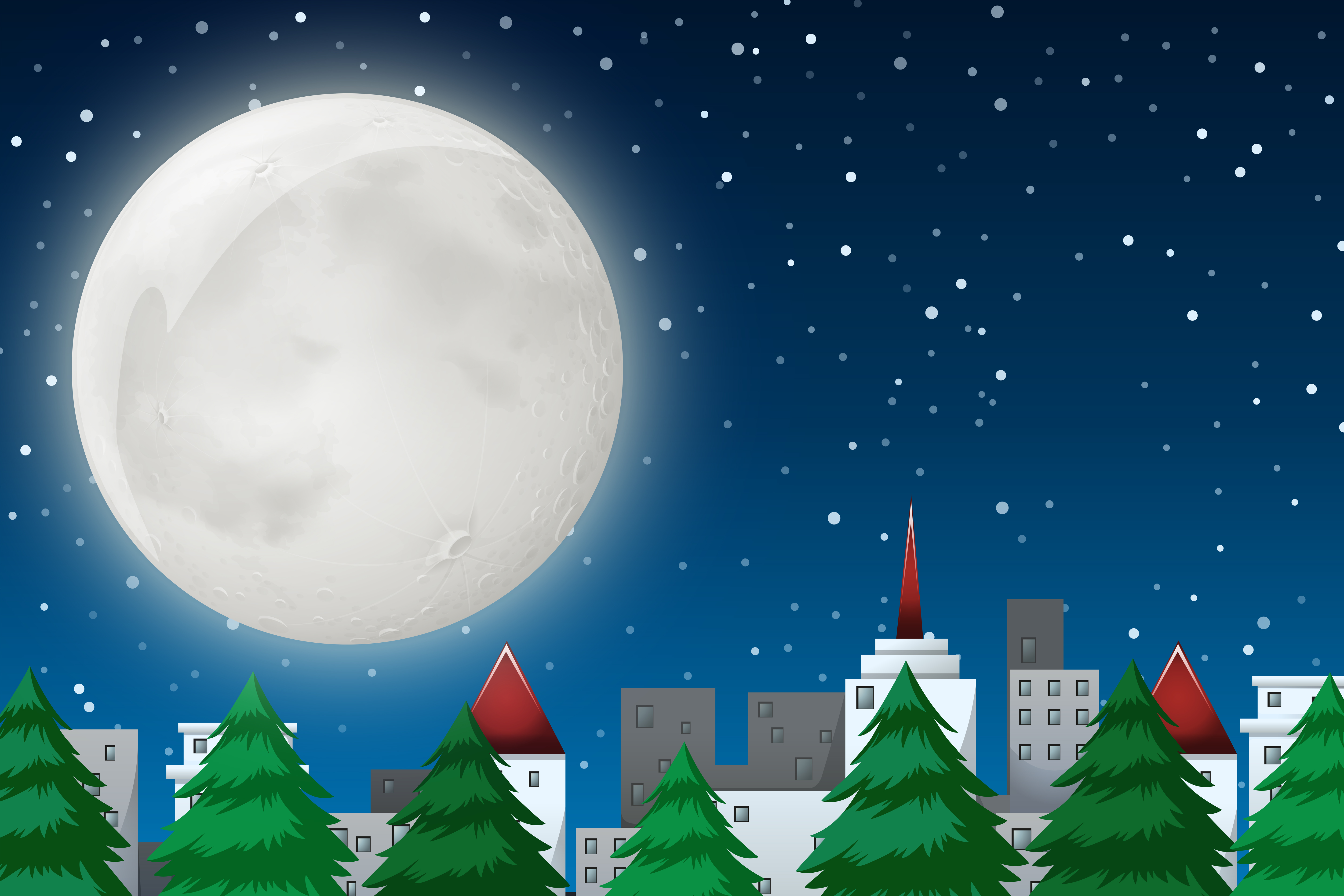 Download A winter night scene 299532 - Download Free Vectors ...