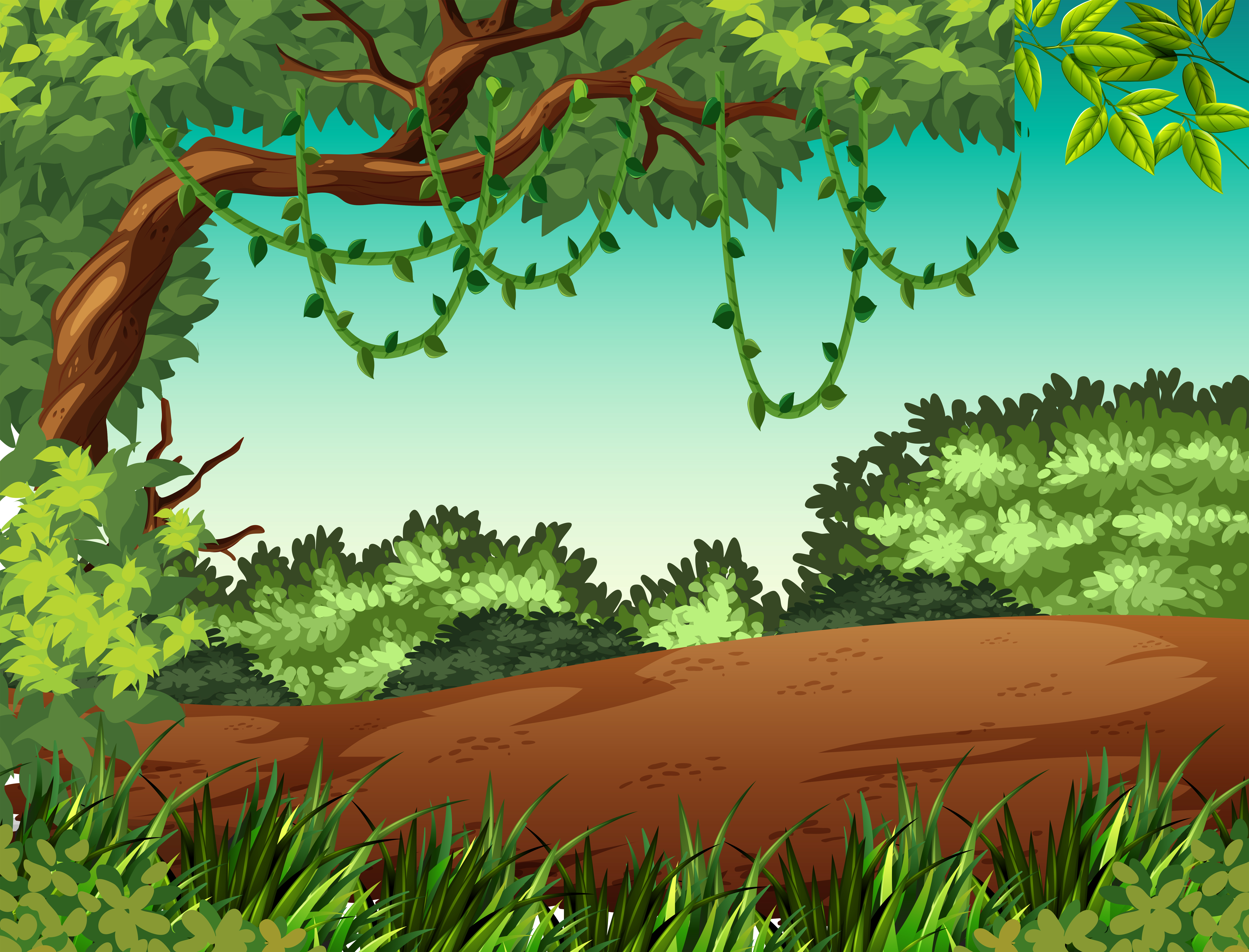 Jungle landscape background scene 299535 Vector Art at Vecteezy